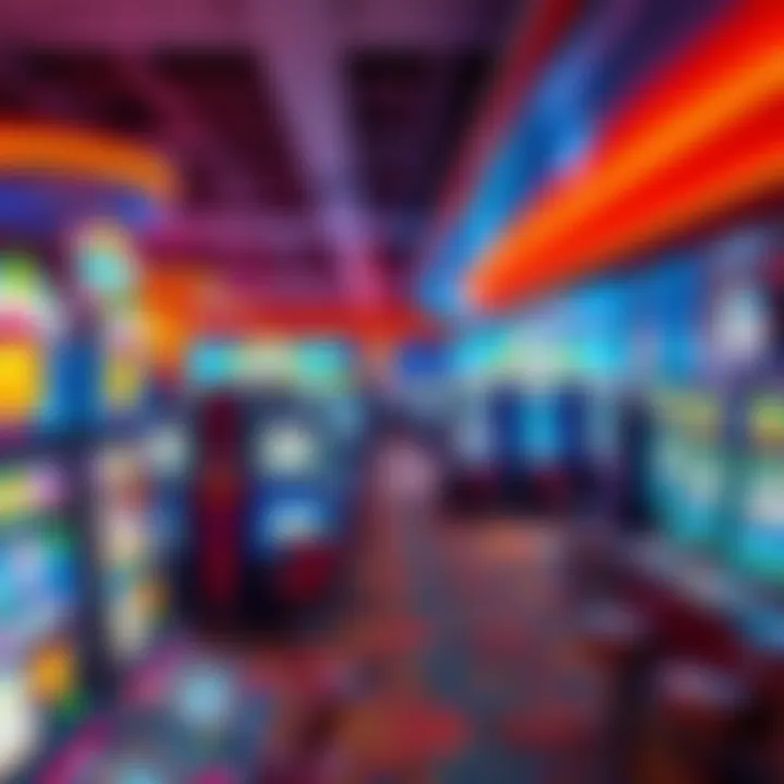 Vibrant gaming floor filled with slot machines and table games