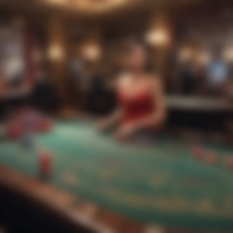 Elegant baccarat table setup for high-stakes betting