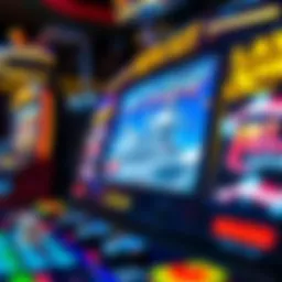 A close-up view of the battleship slot machine displaying its vibrant graphics and themes.