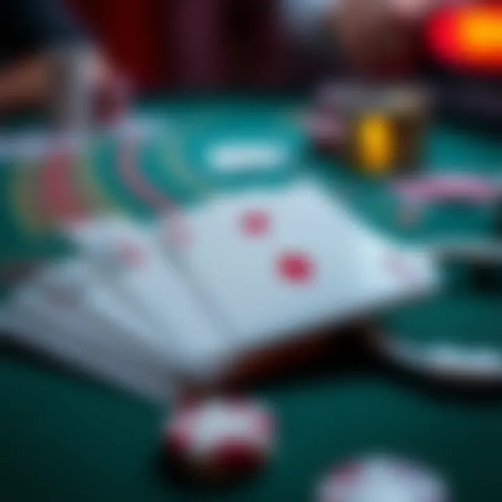 A close-up of baccarat cards with a focus on gameplay