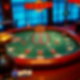 Baccarat table layout showcasing betting options