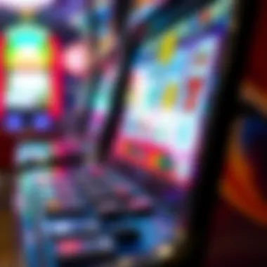 Close-up of a video poker machine showcasing the screen and buttons.