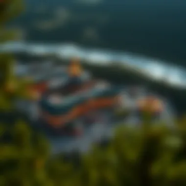 Aerial view of an Alaskan casino nestled in the wilderness