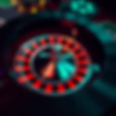 The roulette wheel showcasing various bet options