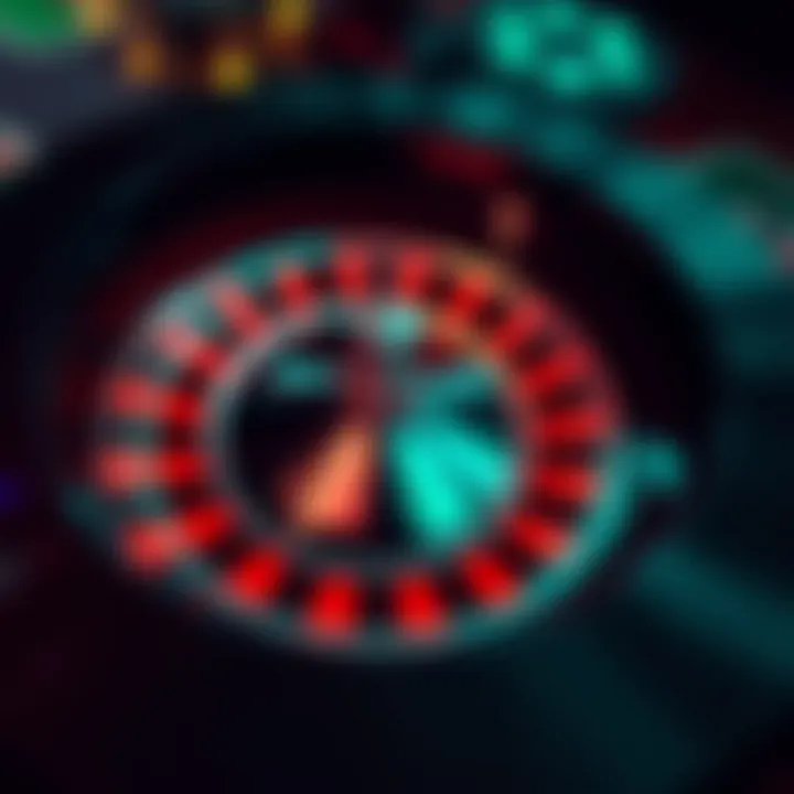 The roulette wheel showcasing various bet options