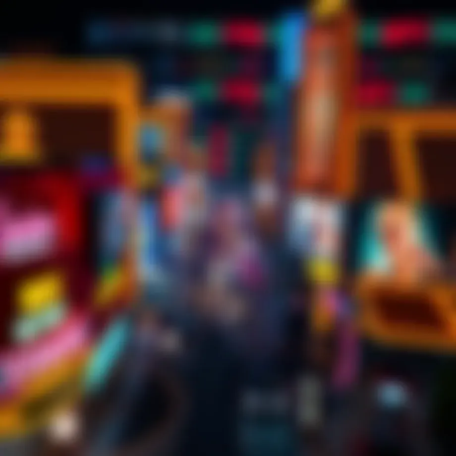 Aerial view of a bustling casino strip at night showcasing vibrant lights and excitement
