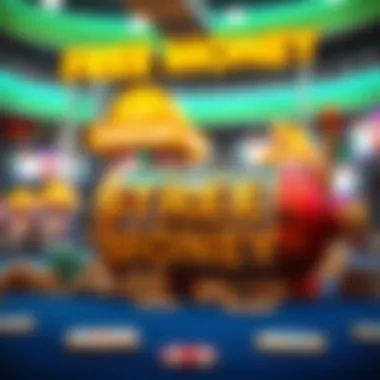 Illustration depicting the concept of free money in online casinos with enticing offers