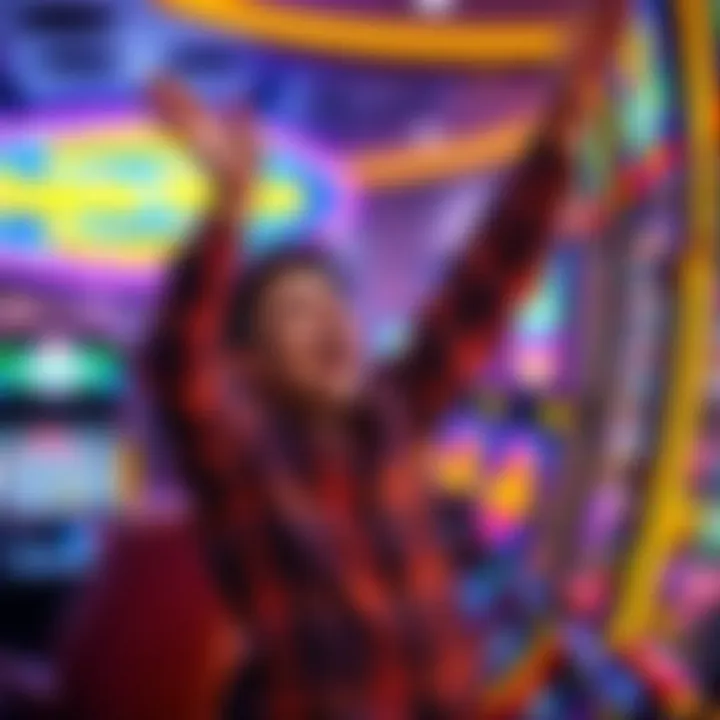 Player celebrating a win on the Dolphin Treasure slot