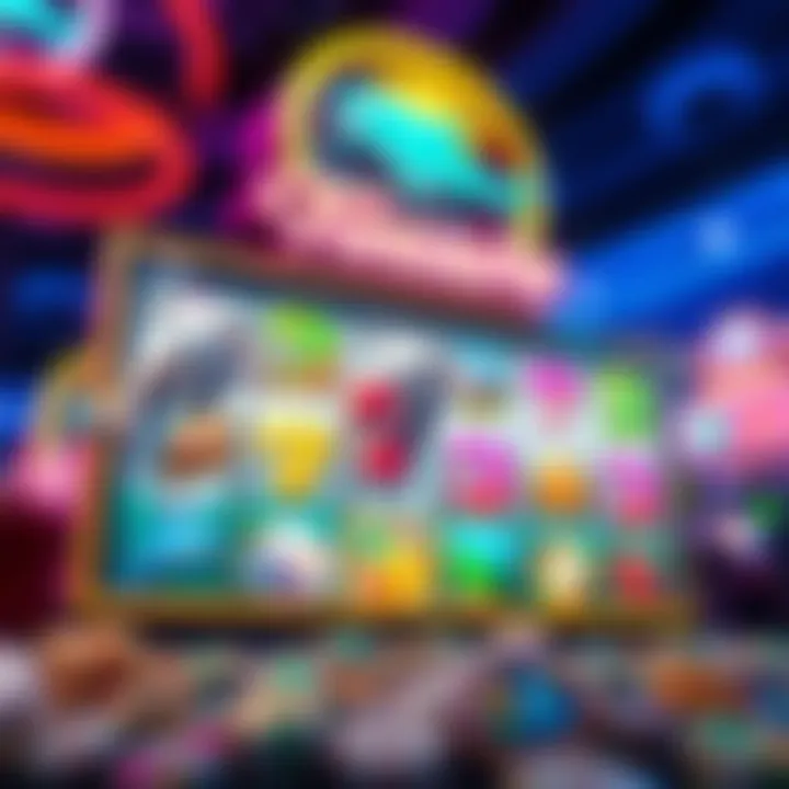 Colorful symbols and icons of Dolphin Treasure slot