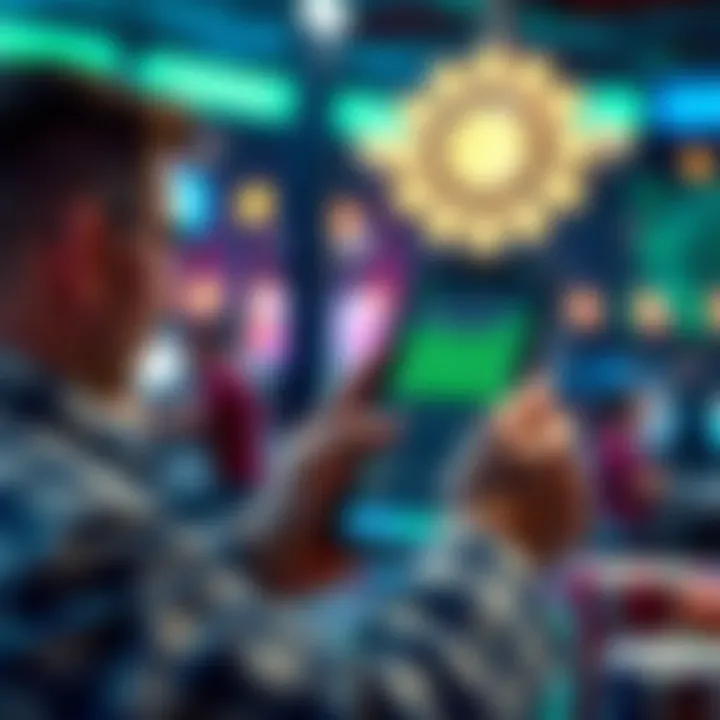 User interacting with a betting app showcasing live betting features