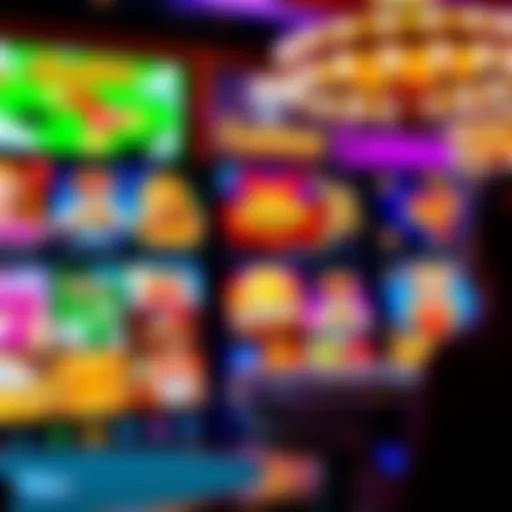 A vibrant online casino interface showcasing various games