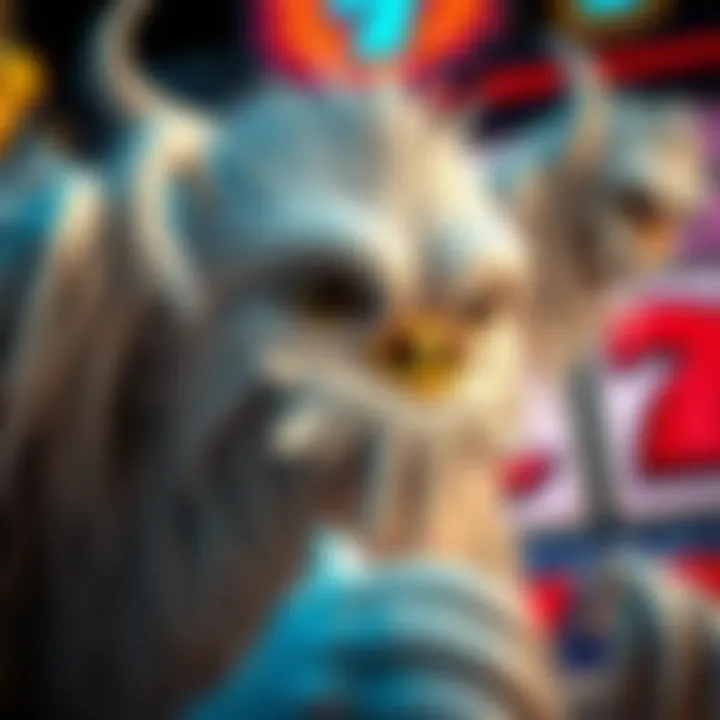 Close-up of Betti the Yetti symbols and reels