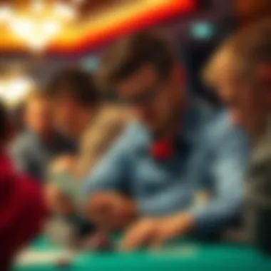 Strategic Play in Action A strategic player analyzing their cards during a tournament