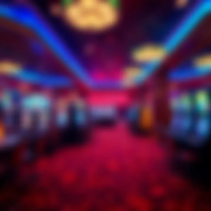 Vibrant casino floor showcasing gaming tables and slot machines.