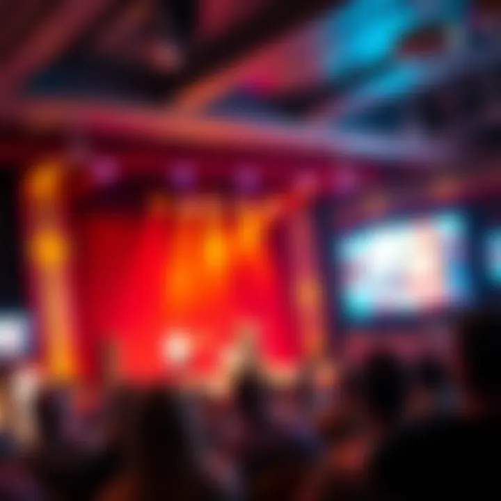 Entertainment stage with performers captivating the audience