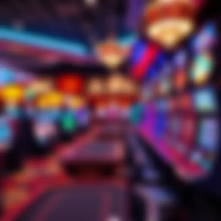 Elegant gaming floor filled with slot machines and card tables