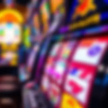 Close-up view of slot machine interface