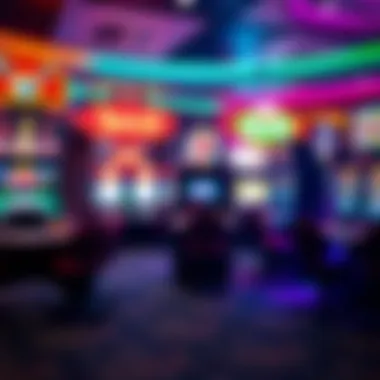 Vibrant display of online slot machines