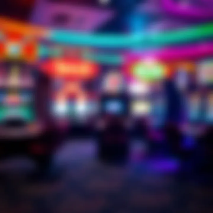 Vibrant display of online slot machines