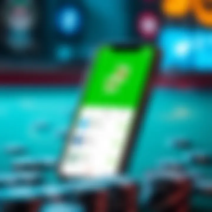 Illustration of a mobile device displaying a money-earning app interface