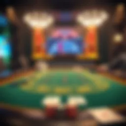 Virtual blackjack table showcasing free bet options