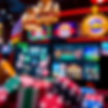 Diverse selection of free casino games displayed on a screen