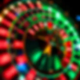 A digital roulette wheel displaying vibrant colors and numbers