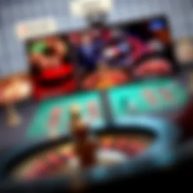 A split screen showing different online platforms hosting roulette games