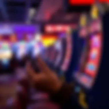User engaging with an Android slot game