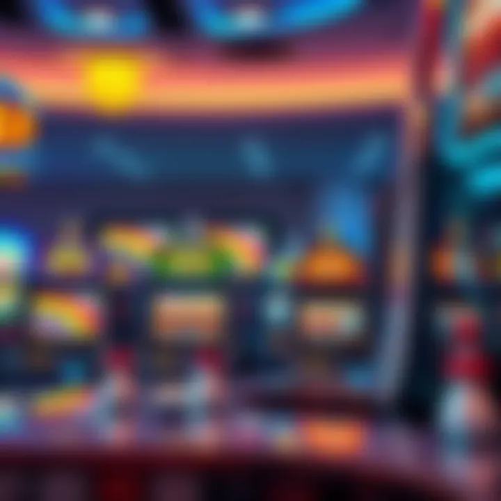 An array of vibrant slot machine displays showcasing diverse themes and designs