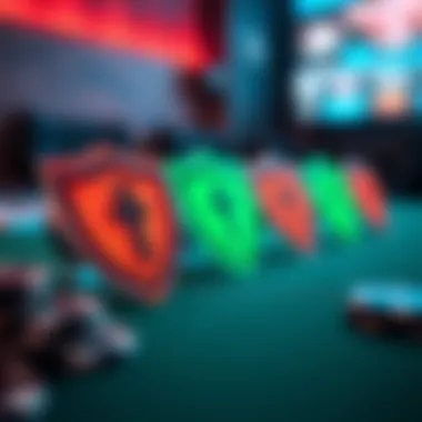 Security symbols illustrating safety in online gaming