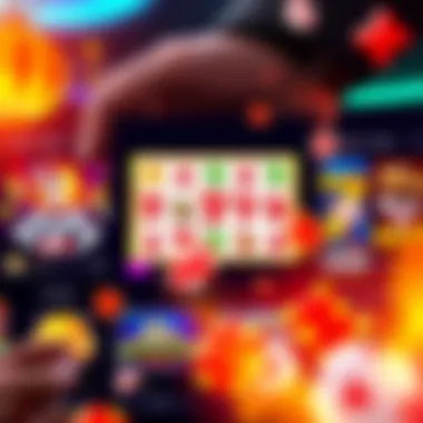 A vibrant online casino interface showcasing various slot games