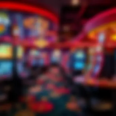 Vibrant gaming floor filled with slot machines and table games