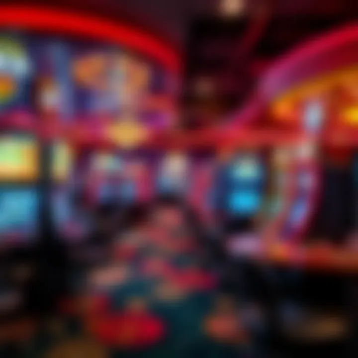 Vibrant gaming floor filled with slot machines and table games