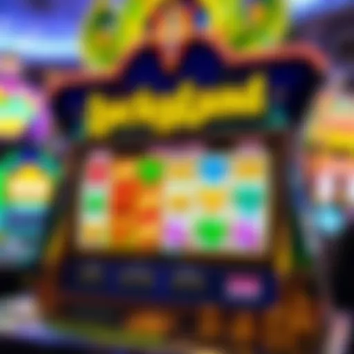 Visual representation of the LuckyLand Slots interface showcasing vibrant game graphics