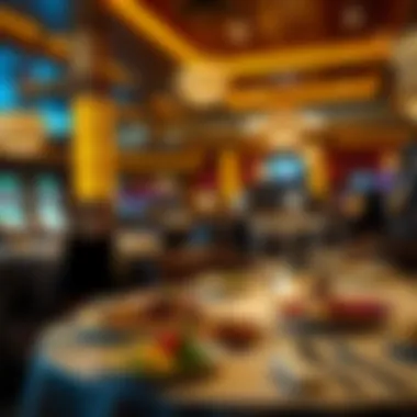 Luxurious dining setting at Mohegan Sun Casino featuring fine cuisine