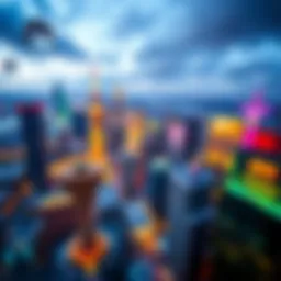 Aerial view of the skyline featuring new casino developments in NYC