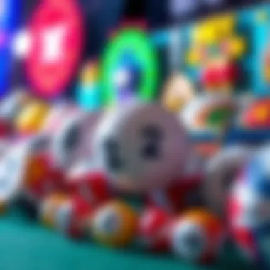 A vibrant depiction of various NY Lottery online game icons