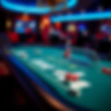 A digital poker table interface showcasing various game options