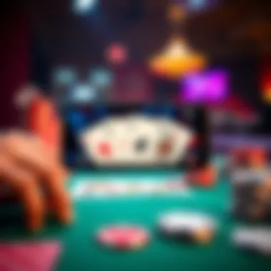 Illustration of different types of poker games available on mobile.