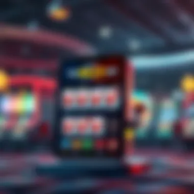 Digital Gambling Technology Concept Illustration of a technology concept with digital gambling elements