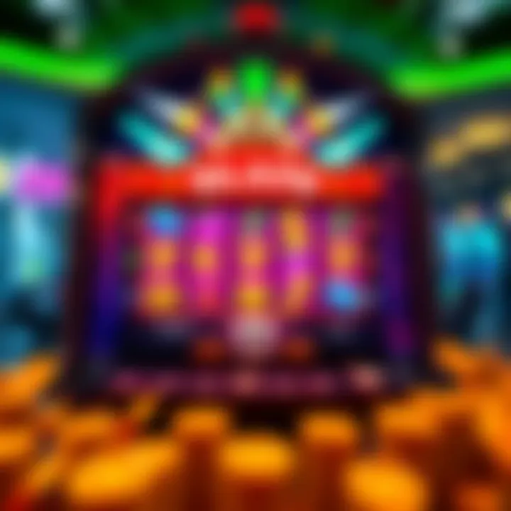 Vibrant Slot Machine Interface Virtual slot machine interface showcasing vibrant graphics