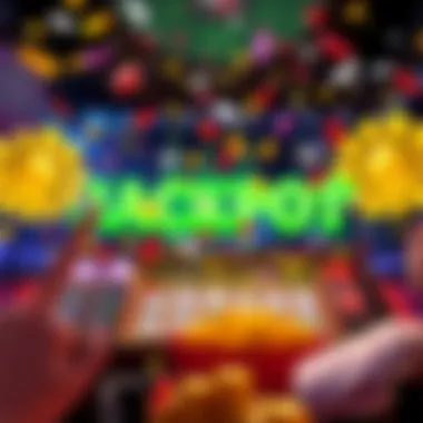 Illustration of a jackpot win celebration with confetti and excitement