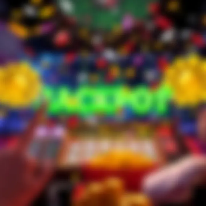 Illustration of a jackpot win celebration with confetti and excitement