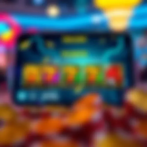 Vibrant display of a mobile slots app interface showcasing various game options