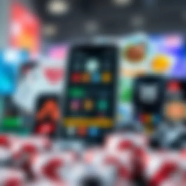 A collage of various popular mobile betting applications