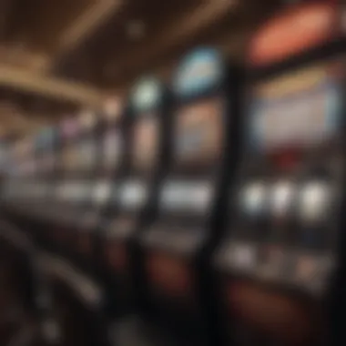 An elegant slot machine section with bright lights