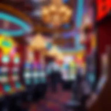 Elegant gaming floor filled with slot machines and table games