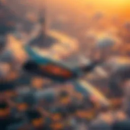 Aerial view of a luxury air casino in flight