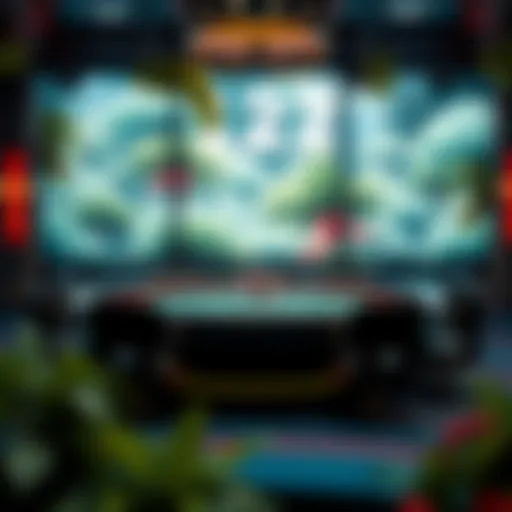 A virtual poker table in a lush 3D environment